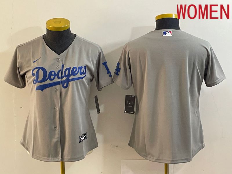Women Los Angeles Dodgers Blank Grey Nike Game MLB Jersey style 4->women mlb jersey->Women Jersey